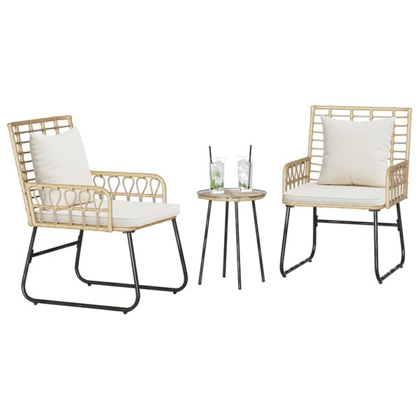 Grote foto vidaxl tuin eetset met kussen 3 pcs zwart antraciet 35 x 35 x 45 cm tuin en terras tuinmeubelen