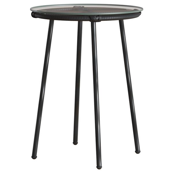 Grote foto vidaxl tuin eetset met kussen 3 pcs zwart antraciet 35 x 35 x 45 cm tuin en terras tuinmeubelen