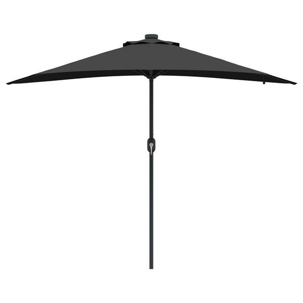 Grote foto vidaxl tuinparasol zwart 294 x 150 x 223 cm stof tuin en terras overige tuin en terras