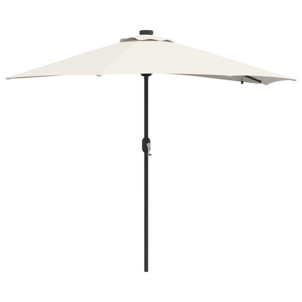 Grote foto vidaxl tuinparasol with led strip lights zand 294 x 150 x 223 cm stof tuin en terras overige tuin en terras