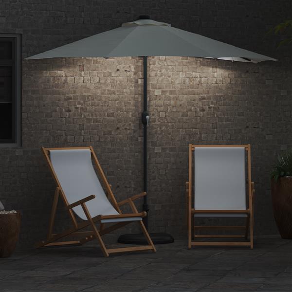 Grote foto vidaxl tuinparasol with led strip lights zand 294 x 150 x 223 cm stof tuin en terras overige tuin en terras