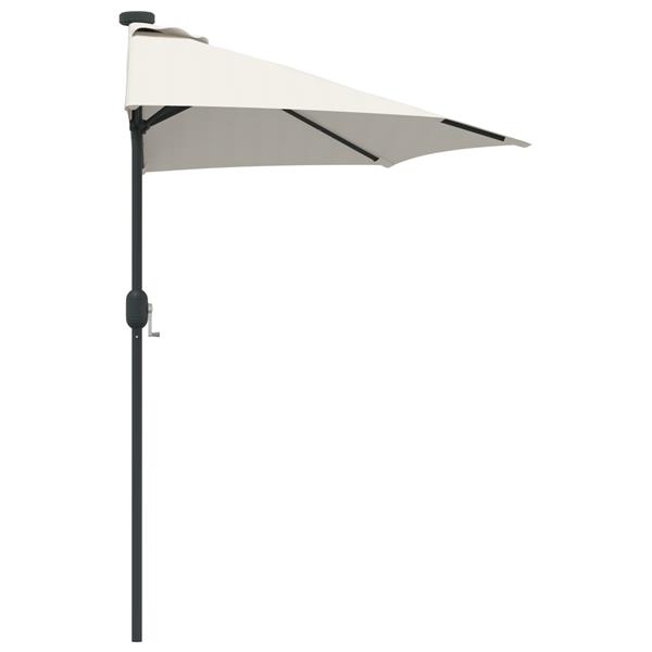 Grote foto vidaxl tuinparasol with led strip lights zand 294 x 150 x 223 cm stof tuin en terras overige tuin en terras