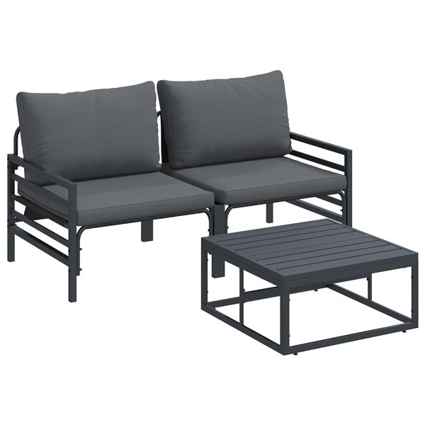 Grote foto vidaxl tuin sofa set 3 pcs antraciet staal tuin en terras tuinmeubelen