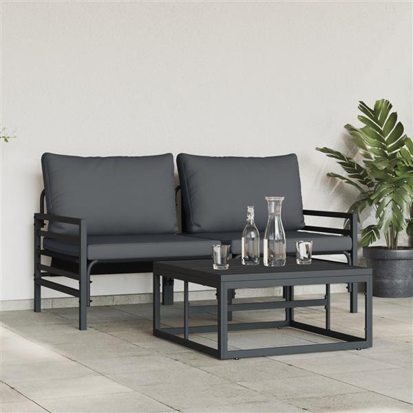 Grote foto vidaxl tuin sofa set 3 pcs antraciet staal tuin en terras tuinmeubelen