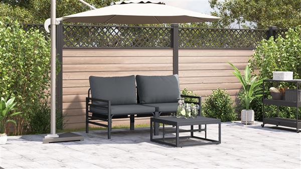 Grote foto vidaxl tuin sofa set 3 pcs antraciet staal tuin en terras tuinmeubelen