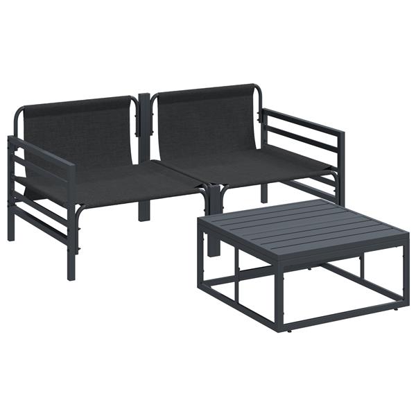 Grote foto vidaxl tuin sofa set 3 pcs antraciet staal tuin en terras tuinmeubelen