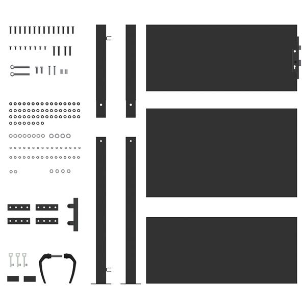 Grote foto vidaxl tuinpoort met slot zwart 105 x 125 cm poedergecoat staal tuin en terras hekken en schuttingen