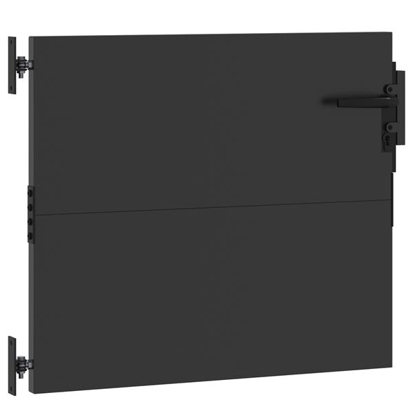 Grote foto vidaxl tuinpoort met slot zwart 105 x 100 cm poedergecoat staal tuin en terras hekken en schuttingen