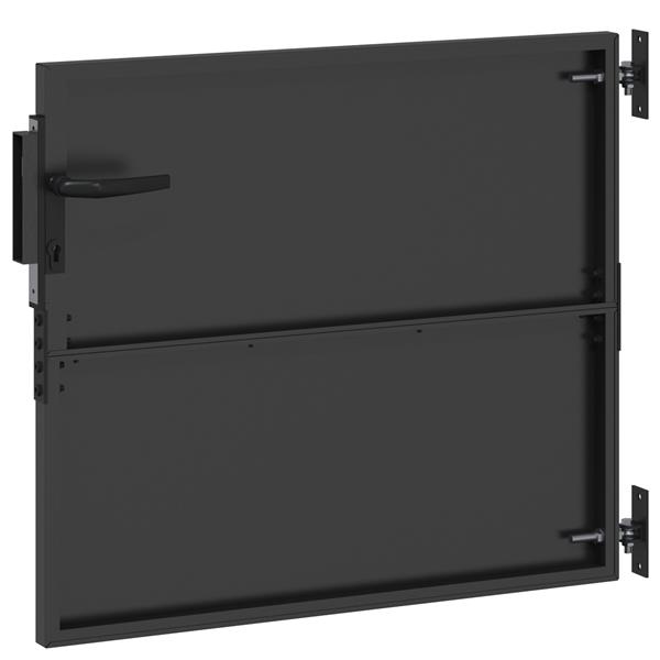 Grote foto vidaxl tuinpoort met slot zwart 105 x 100 cm poedergecoat staal tuin en terras hekken en schuttingen