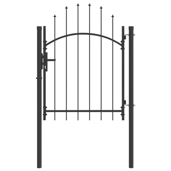 Grote foto vidaxl tuinpoort met slot grijs 100 x 100 cm staal tuin en terras hekken en schuttingen