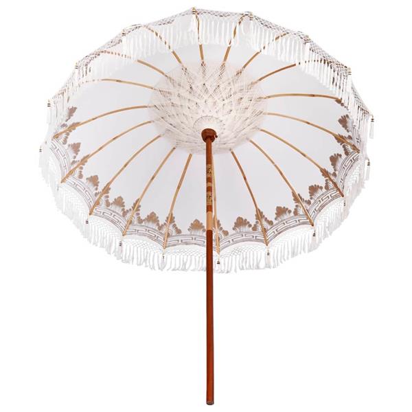 Grote foto vidaxl parasol cr me 210 220 cm katoenen stoffen hout bamboe tuin en terras overige tuin en terras