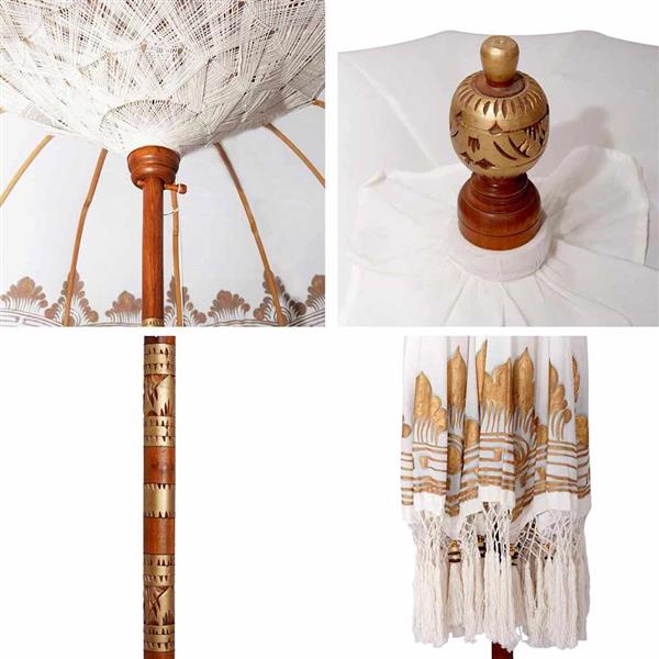 Grote foto vidaxl parasol cr me 210 220 cm katoenen stoffen hout bamboe tuin en terras overige tuin en terras
