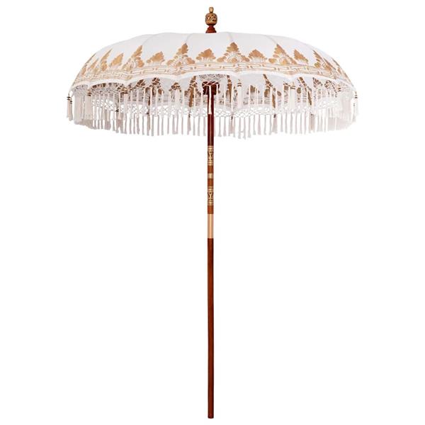 Grote foto vidaxl parasol cr me 180 190 cm katoenen stoffen hout bamboe tuin en terras overige tuin en terras