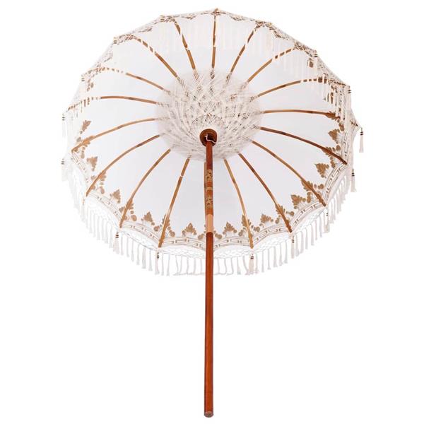 Grote foto vidaxl parasol cr me 180 190 cm katoenen stoffen hout bamboe tuin en terras overige tuin en terras