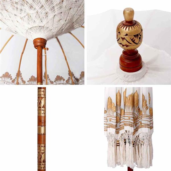 Grote foto vidaxl parasol cr me 180 190 cm katoenen stoffen hout bamboe tuin en terras overige tuin en terras