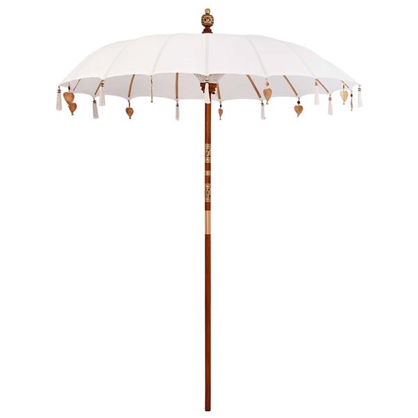 Grote foto vidaxl parasol cr me x 250 cm katoen en massief hout tuin en terras overige tuin en terras