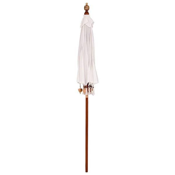 Grote foto vidaxl parasol cr me x 250 cm katoen en massief hout tuin en terras overige tuin en terras