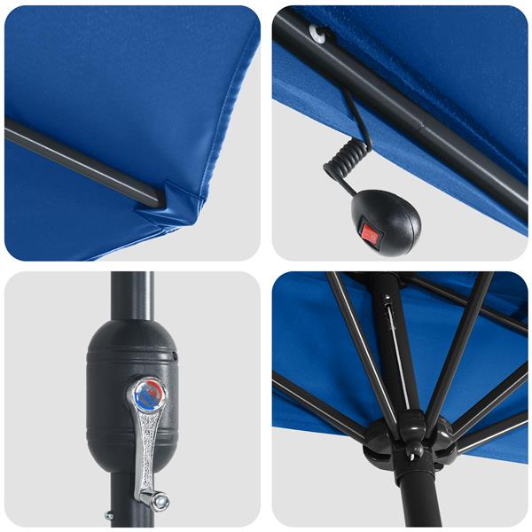 Grote foto vidaxl tuinparasol blauw 294 x 150 x 223 cm stof tuin en terras overige tuin en terras