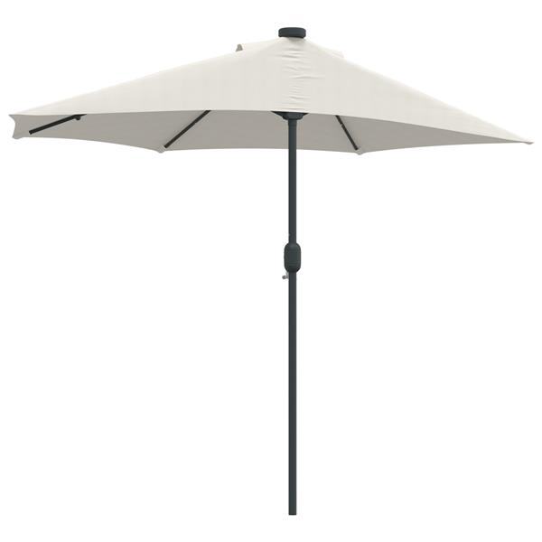 Grote foto vidaxl tuinparasol with led strip lights zand 294 x 150 x 223 cm stof tuin en terras overige tuin en terras