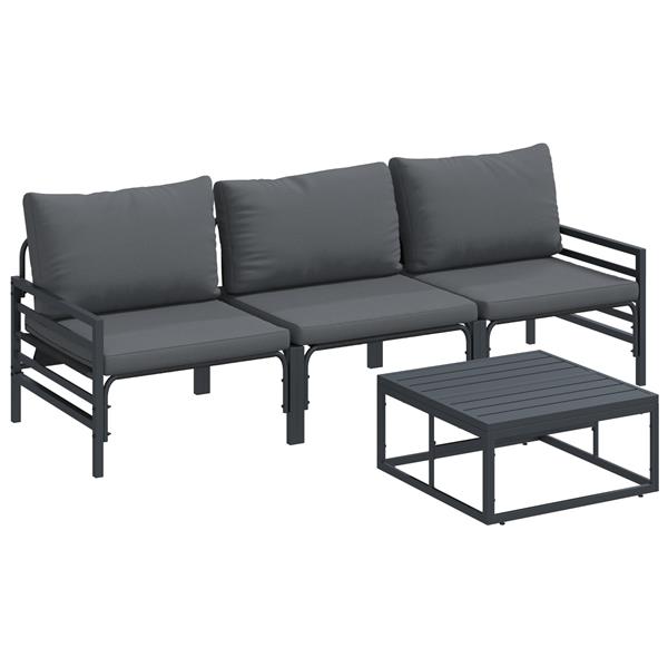 Grote foto vidaxl tuin sofa set 4 pcs antraciet staal tuin en terras tuinmeubelen