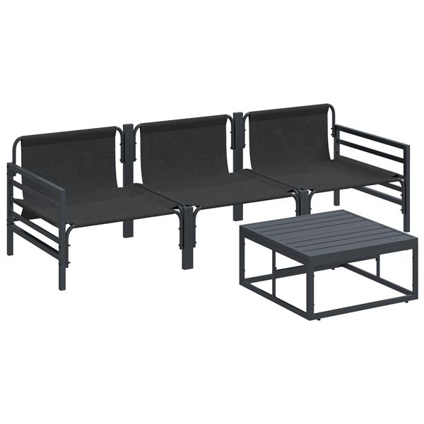 Grote foto vidaxl tuin sofa set 4 pcs antraciet staal tuin en terras tuinmeubelen