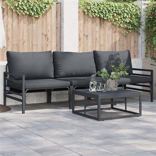 Grote foto vidaxl tuin sofa set 3 pcs antraciet staal tuin en terras tuinmeubelen