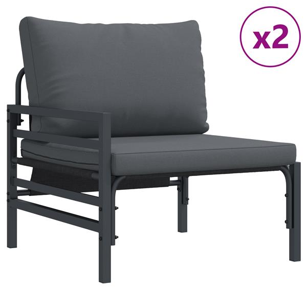 Grote foto vidaxl tuin sofa set 3 pcs antraciet staal tuin en terras tuinmeubelen