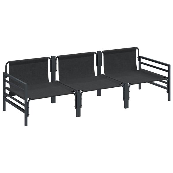 Grote foto vidaxl tuin sofa set 3 pcs antraciet staal tuin en terras tuinmeubelen