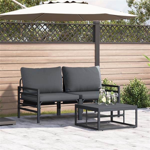 Grote foto vidaxl tuin sofa set 3 pcs antraciet staal tuin en terras tuinmeubelen