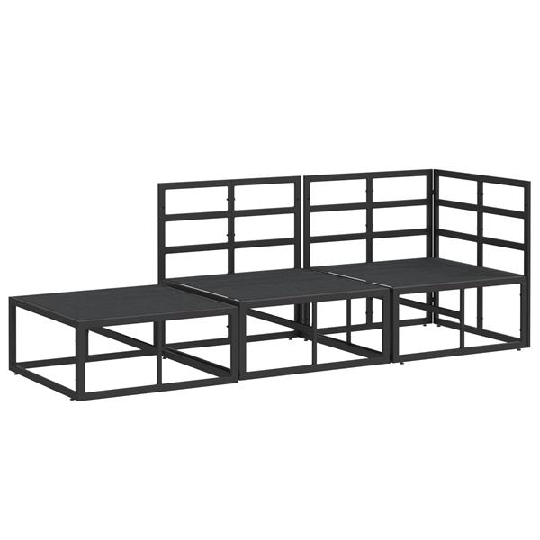 Grote foto vidaxl tuin sofa set 3 pcs zwart 211 5 x 71 5 x 71 cm aluminium tuin en terras tuinmeubelen