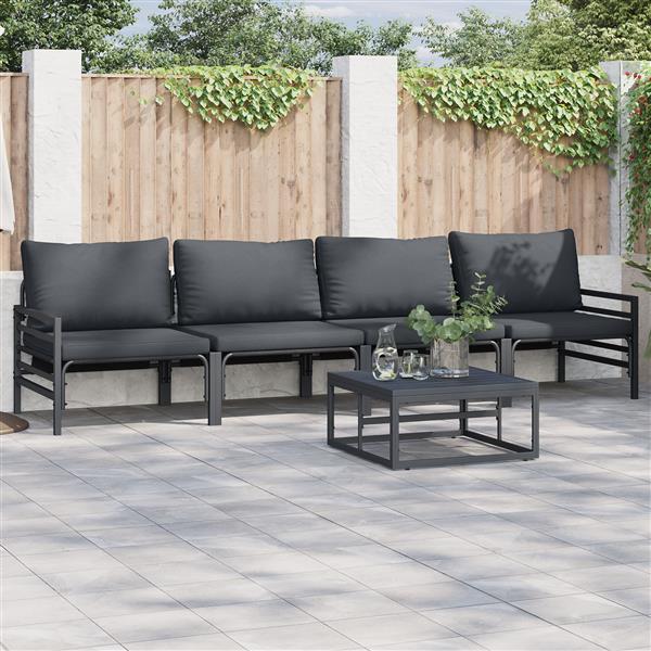 Grote foto vidaxl tuin sofa set 4 pcs antraciet staal tuin en terras tuinmeubelen