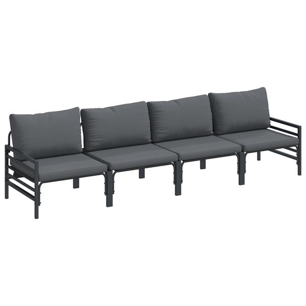 Grote foto vidaxl tuin sofa set 4 pcs antraciet staal tuin en terras tuinmeubelen