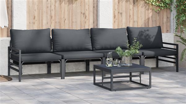 Grote foto vidaxl tuin sofa set 4 pcs antraciet staal tuin en terras tuinmeubelen