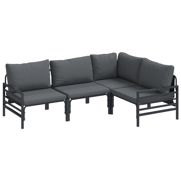Grote foto vidaxl tuin sofa set 4 pcs antraciet staal tuin en terras tuinmeubelen