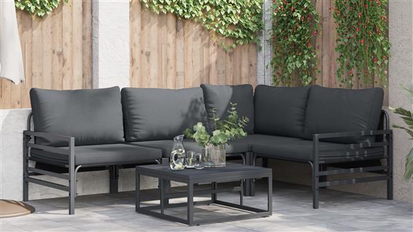 Grote foto vidaxl tuin sofa set 4 pcs antraciet staal tuin en terras tuinmeubelen