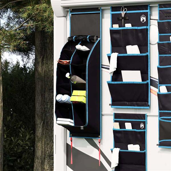Grote foto vidaxl opslagtas met opslag zwart blauw 140 x 43 cm oxford caravans en kamperen tenten