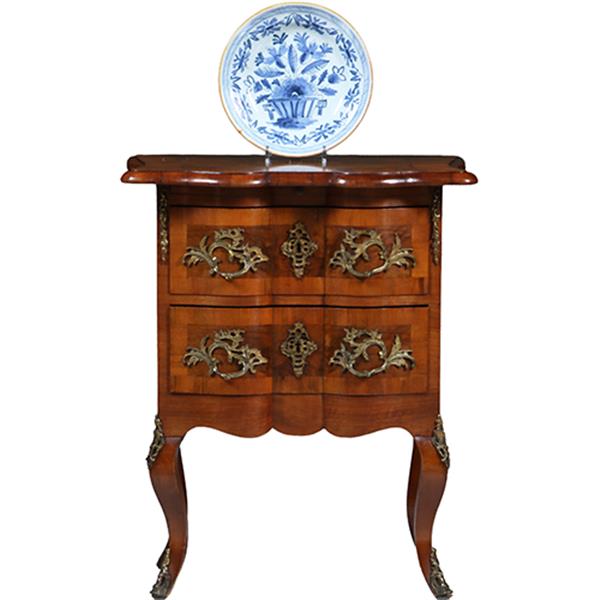Grote foto kleine orgel gebogen commode ca 1750 met schrijfblad of schenkblad wortelnoten no.303010 antiek en kunst overige in antiek gebruiksvoorwerpen