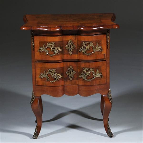 Grote foto kleine orgel gebogen commode ca 1750 met schrijfblad of schenkblad wortelnoten no.303010 antiek en kunst overige in antiek gebruiksvoorwerpen