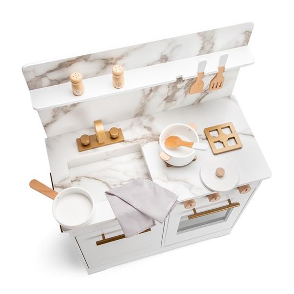 Grote foto houten kinderkeuken met marmer wit met accessoires wit marble kinderen en baby overige
