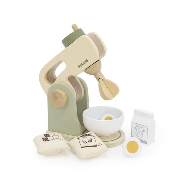 Grote foto houten mixer set speelgoed keukenmachine met accessoires houten mixer set kinderen en baby overige