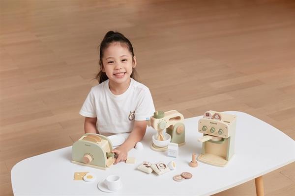 Grote foto houten mixer set speelgoed keukenmachine met accessoires houten mixer set kinderen en baby overige