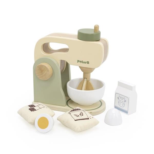 Grote foto houten mixer set speelgoed keukenmachine met accessoires houten mixer set kinderen en baby overige