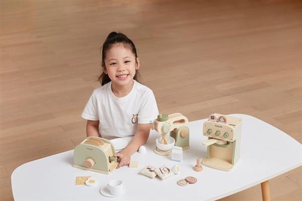 Grote foto houten mixer set speelgoed keukenmachine met accessoires houten mixer set kinderen en baby overige