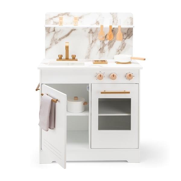 Grote foto houten kinderkeuken met marmer wit met accessoires wit marble kinderen en baby overige