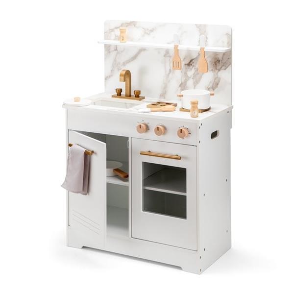 Grote foto houten kinderkeuken met marmer wit met accessoires wit marble kinderen en baby overige