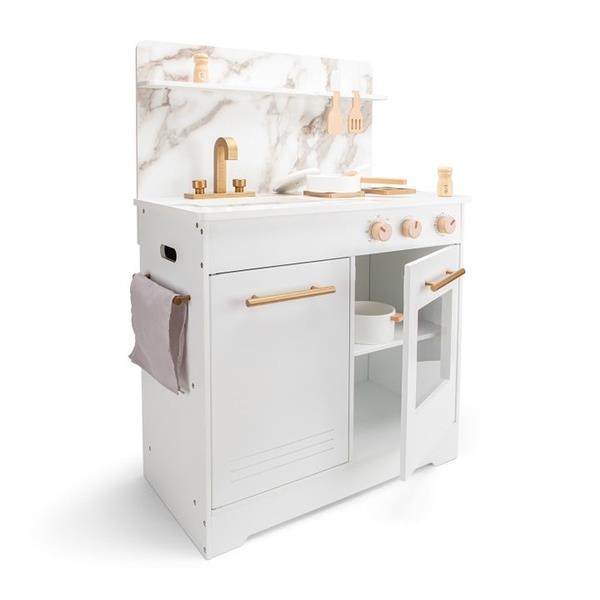 Grote foto houten kinderkeuken met marmer wit met accessoires wit marble kinderen en baby overige
