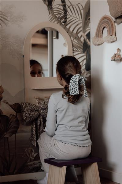 Grote foto kinderkaptafelset hout set spiegel krukje kinderen en baby overige