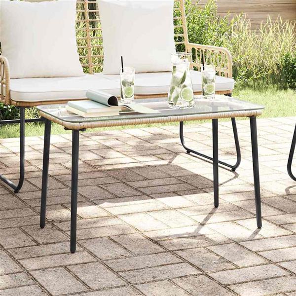 Grote foto vidaxl tuinstafel natuurlijk 80 x 40 x 45 cm poly riet tuin en terras tuinmeubelen