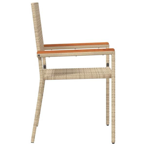 Grote foto vidaxl tuinstoelen 4 pcs cr me bruin pe riet massief acaciahout tuin en terras tuinmeubelen