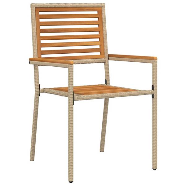 Grote foto vidaxl tuinstoelen 4 pcs cr me bruin pe riet massief acaciahout tuin en terras tuinmeubelen